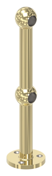 Support à double extrémité, pour rond de 10mm, aspect laiton