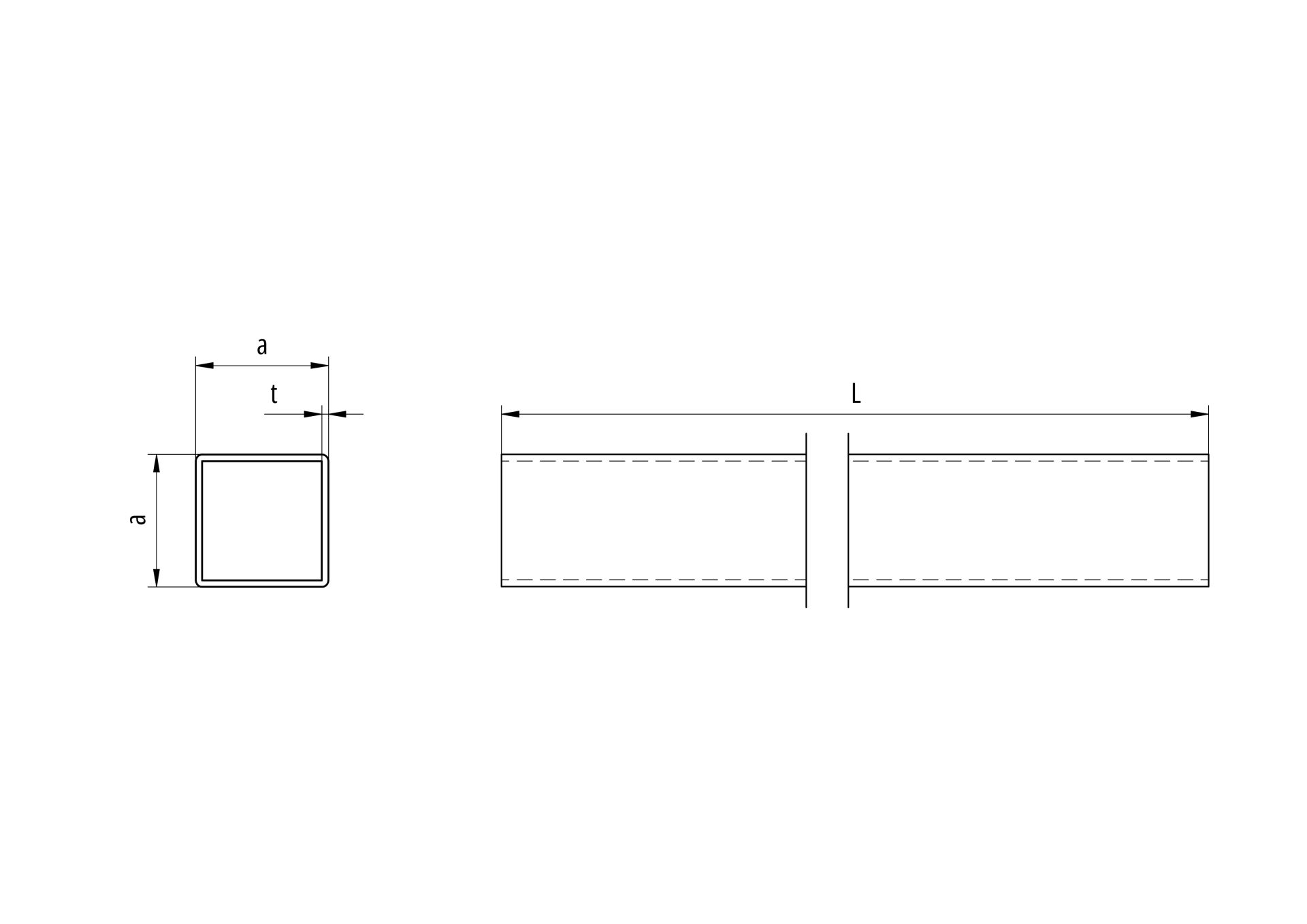 Aluminium Vierkantprofil 15 x 15 x 1-5 mm- Laenge 6000 mm- roh-89-11AL15X15X156000-A.4