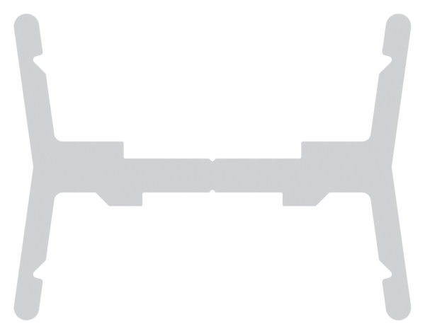 LED-Nutrohr LUNORA®- Aluminium Traegerprofil zum Wenden- fuer Rund-Nutrohr 42-4mm-  L- 2000mm-88-11LED-NU-TP.2000