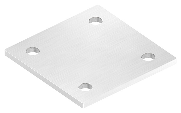 Plaque d'ancrage | dimensions : 120 x 120 x 6 mm | avec 4 trous á Ø 13 mm | V2A