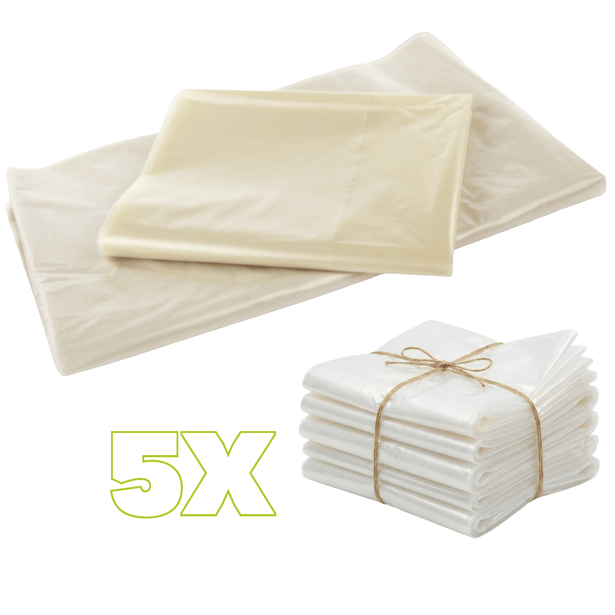 5x Schwerlastsaecke 1000 Liter 80my Transparent - Industrie Muellsaecke 230cm hoch - Fuer Bauschutt - Matratzen-1SFB800-500X230080_5