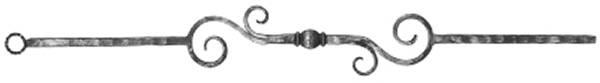 Barre décorative | longueur : 900 mm | matériau : 13x13 mm martelé | acier S235JR, brut