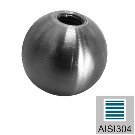 Endkappe Kugel Edelstahl AISI 304 Ø 15 mm M6 Gewinde geschliffen-89-11A0220015-A.4