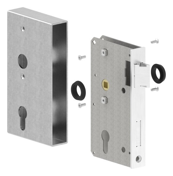 Schlosskasten - Masse- 173x94-5x30 mm - Dorn- 60 mm - Stahl -roh- S235 JR-30-3203.8