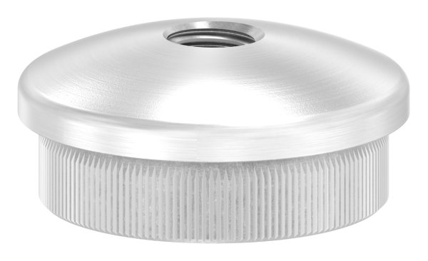 Bouchon légèrement bombé V2A matériau plein avec M8 pour Ø 33,7x2,0 mm Bouchon légèrement bombé V2A matériau plein avec M8 pour Ø 33,7x2,0 mm