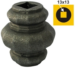 Geschmiedete Steckhuelse fuer 13x13mm Vierkantstab- Stahl roh D44 H53-89-11E401013X13-A.4