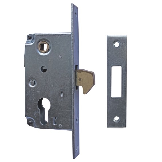 Schiebetor-Hakenschloss Stahl verzinkt Axialabstand 72 mm ohne Zylinder Gegenplatte-89-11H3640A-A.4