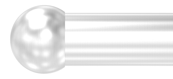 Abschlusskugel Edelstahl V2A fuer Rohr Ø 60-3 mm- Kugel Ø 85 mm- hohl- M8- Korn 240-88-1150283.240H