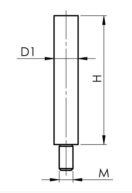 Goupille filetée | dimensions : 75x14 mm | avec filetage extérieur et intérieur | V2A