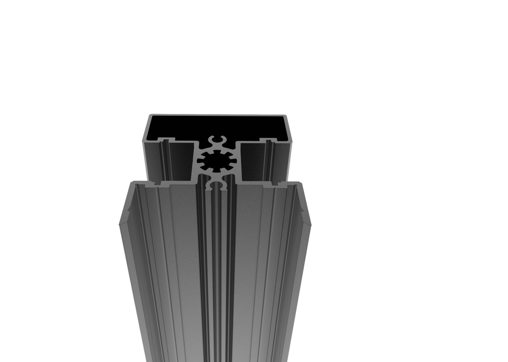 Aluminium-Zaunpfosten 50 x 60 mm – 6 m – Anthrazit RAL 7016 fuer 20 mm Fuellungen-89.FGFP50X606000R7016
