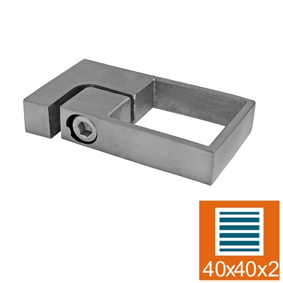 Seitliche Verankerung Edelstahl AISI 304 fuer Pfosten 40x40x2 mm geschliffen-89-11A3507040-A.4