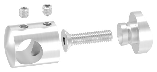 Querstabhalter V2A Edelstahl – Anschluss 42-4 mm fuer Rundstaebe 14 mm inkl- Schrauben-11-1022.4