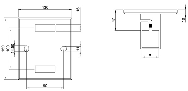 Fixation murale pour tube 40x40 mm V2A