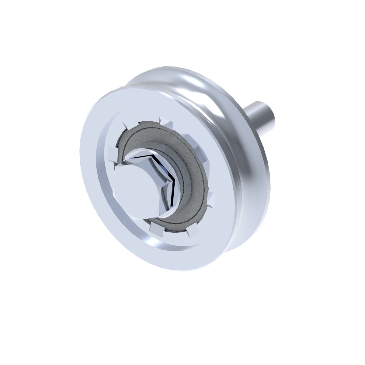 Schiebetorrolle U-Rille Stahl verzinkt Ø 60 mm fuer M10 Achse bis 200 kg-89-11H06U60-A.4