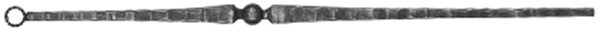 Barre décorative | longueur : 900 mm | matériau : 13x13 mm martelé | acier S235JR, brut