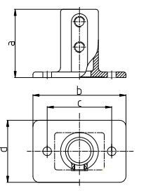 Rohrverbinder - Fussplatte rechteckig - 132KFC42 - 42-4 mm - 1 1-4- - Feuerverzinkt u. Elektrogalvanisiert-132KFC42