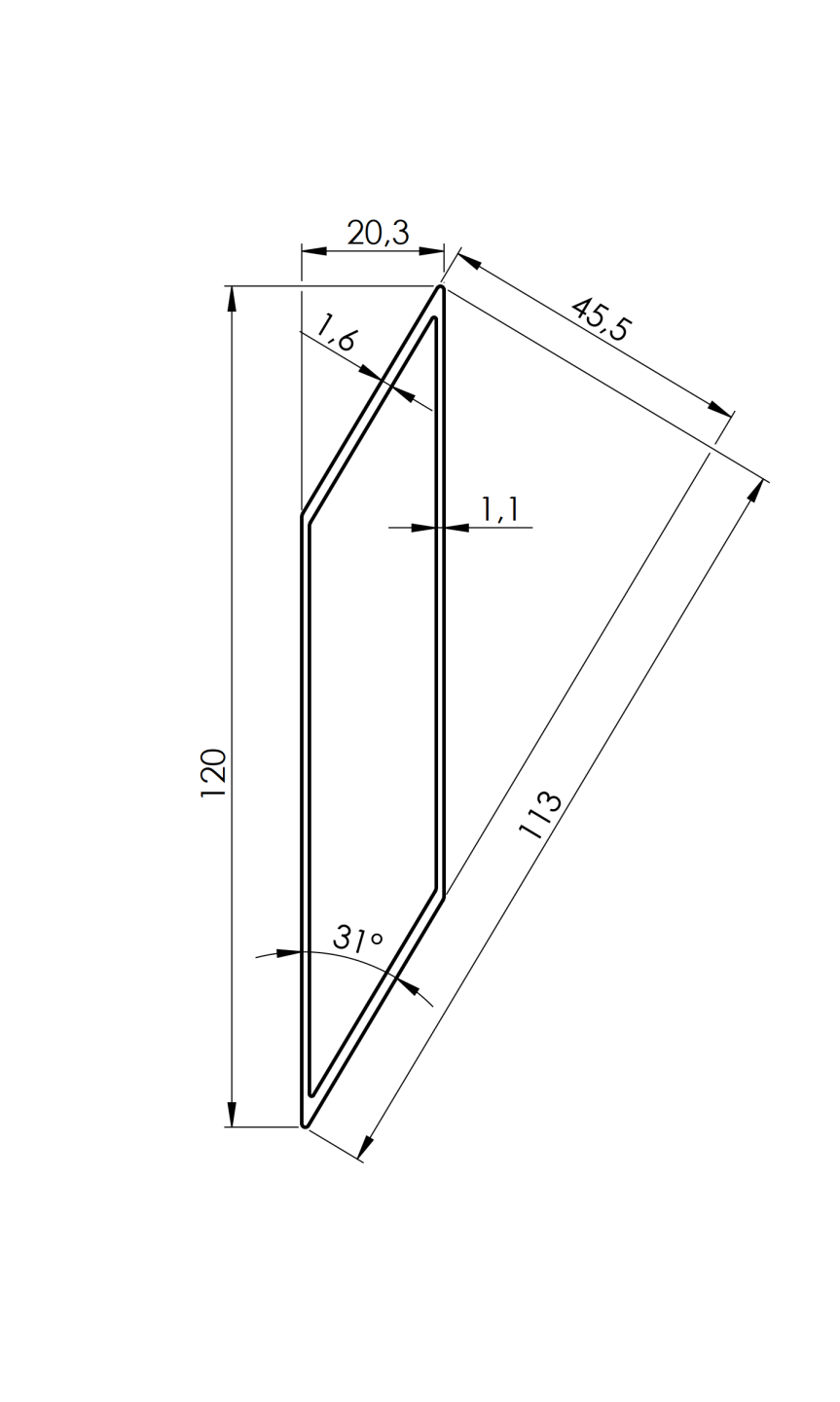 Zaunlamelle Aluminium 20x120x6000 mm roh-89-11FGL1S20X1206000N-A.4