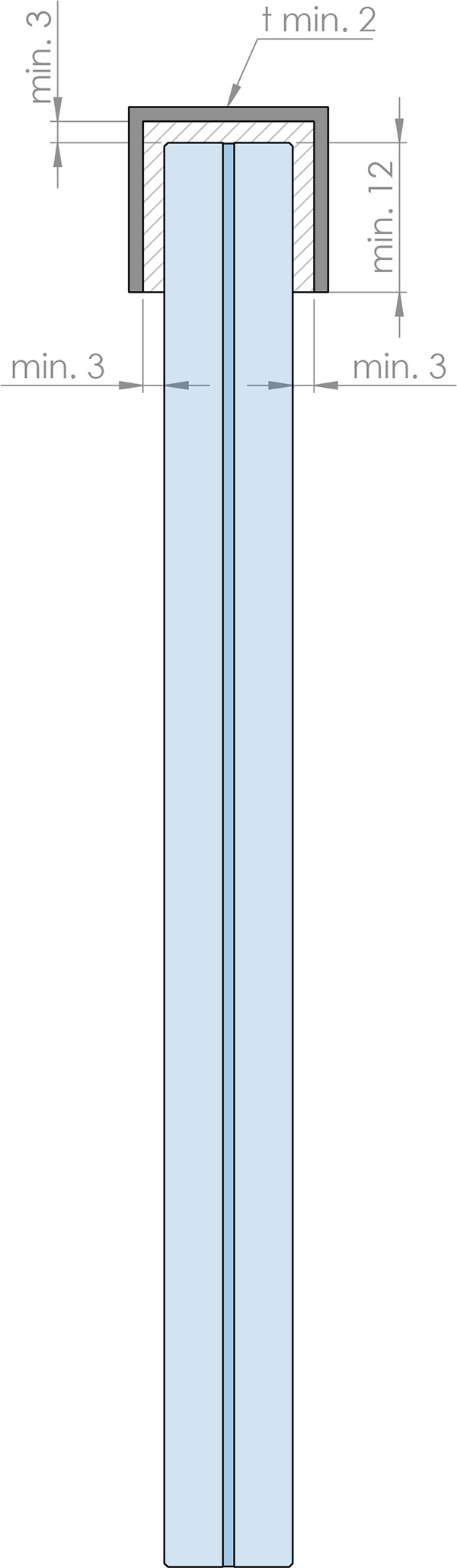 protection des bords | dimensions : 22x12x2 mm | longueur : 6000 mm | aluminium elox. E4/EV1