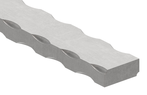Fer plat | 4 bords martelés | Matériau : 30x12 mm | Acier (brut) S235JR