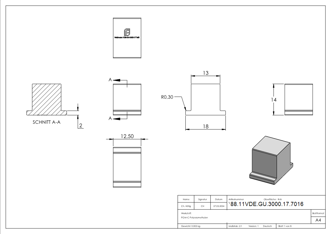 Montage-Set Glas 17-52mm eleganza canopy- fuer L- 3-000m-88-11VDE-GU-3000-17.7016