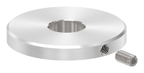 Abdeckscheibe V2A 40 x 5 mm- Bohrung 12-3 mm- Rundschliff- Fase- Madenschraube M4-88-1151336.240