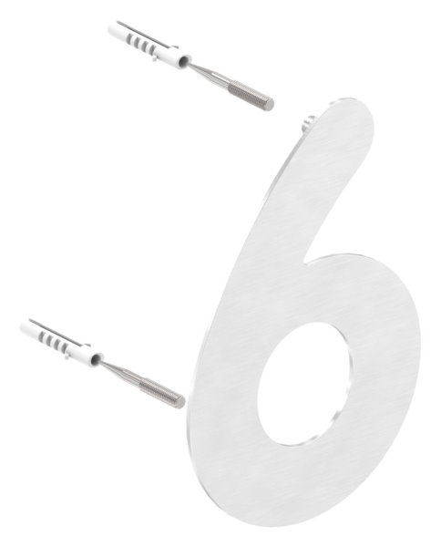 Hausnummer 6 - klein - Masse- 110 mm x 150 mm - V2A-11-8056.4