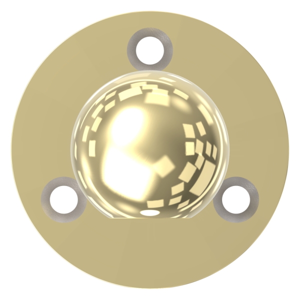 Support à double extrémité, pour rond de 10mm, aspect laiton