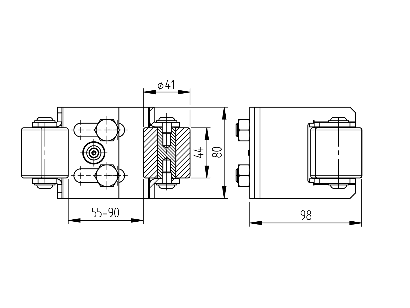 Obere Torfuehrung Stahl verzinkt einstellbar 55-90 mm mit Gummirollen-89-11H375590-A.4