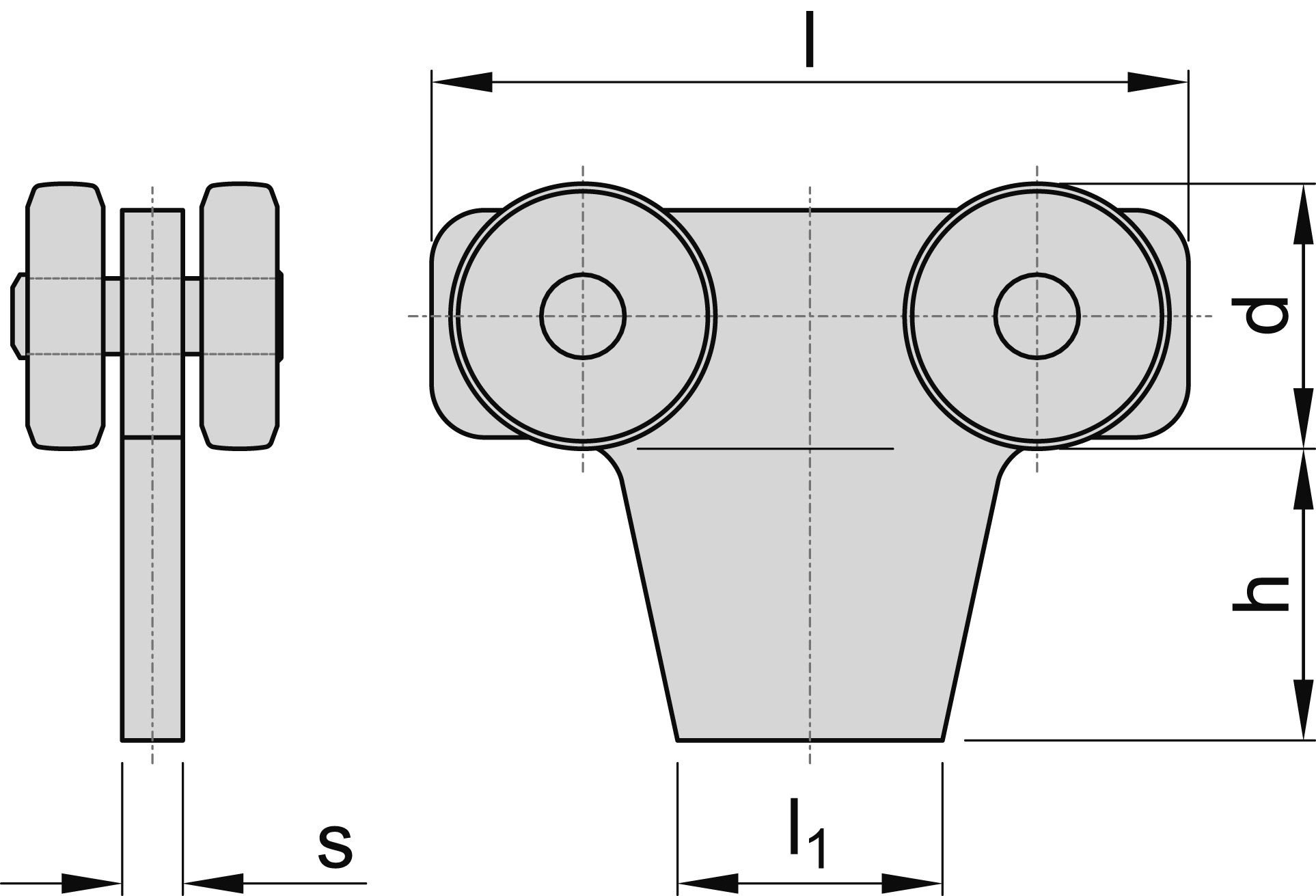Doppelrolle zum Anschweissen MEA Gr- 5 verzinkt Ø 89 mm 10336855-60-0127.7