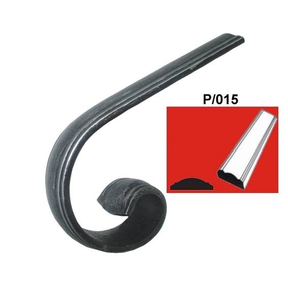 Handlauf Zierelement Volute Stahl 120x200 mm- 40x11 mm Profil-89-11U3P01540X11-A.4