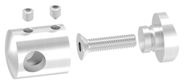 Support de barre transversale Ø 22 mm | connexion : 48,3 mm | avec trou : 10,2 mm | V2A
