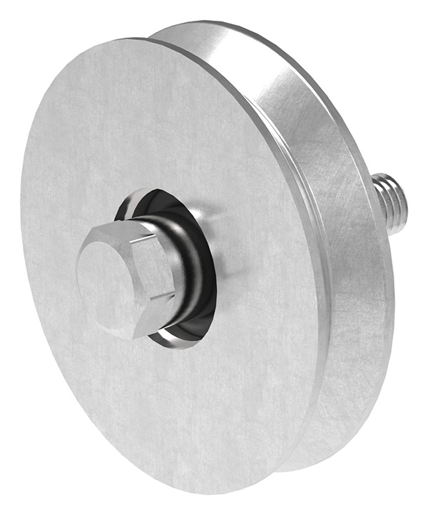 Schiebetorrolle - Ø 98 mm - V-Rille - Stahl S235JR- verzinkt-30-4123.7