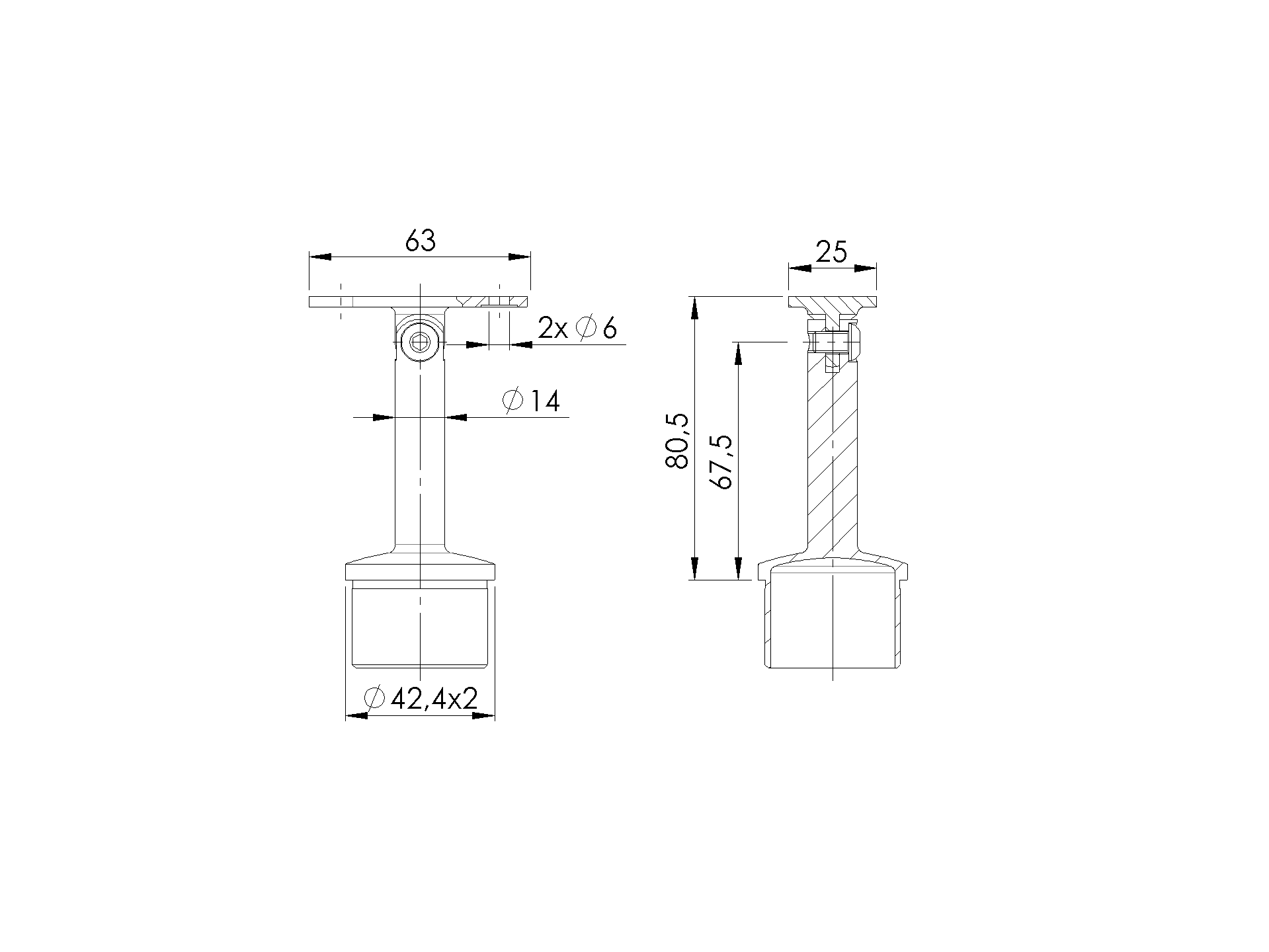 Handlaufhalter Edelstahl AISI 304 fuer flachen Handlauf verstellbar-89-11A0718200B-A.4