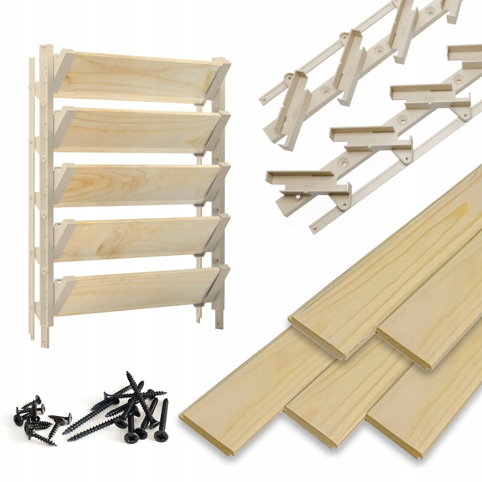 Jalousiesystem Kunststoff L 440 mm Beige Paar-89-11FGSWS440PVCBEIGE-A.4