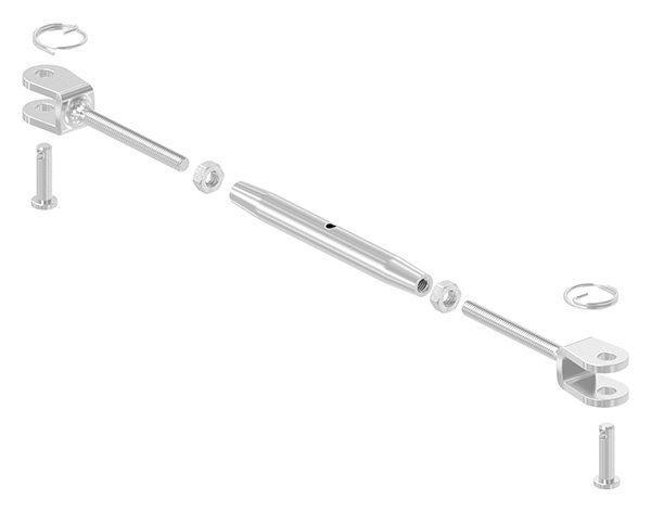Tendeur de hauban | Fourche/Fourche | Filet M4 | V4A