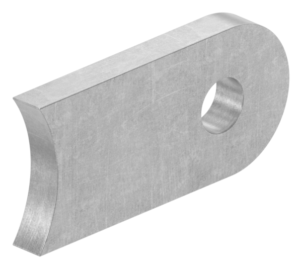 Patte à souder 50 x 25 x 6mm avec trou rond Ø 9mm, connexion 42.4mm