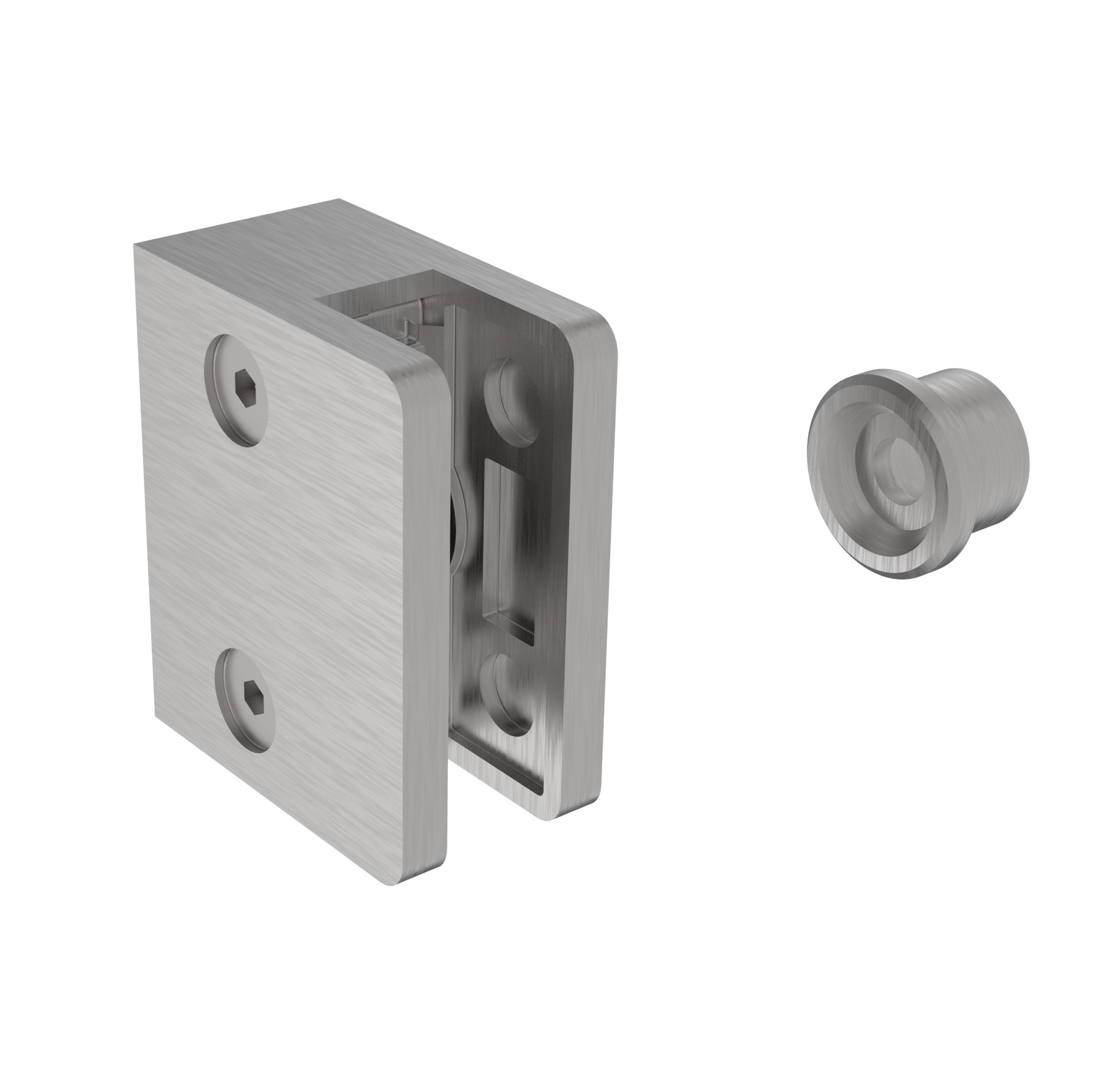 Glasklemme Edelstahl AISI 316 geschliffen fuer Glas 6-12-76 mm- flache Montage-89-11A142110700-A.4