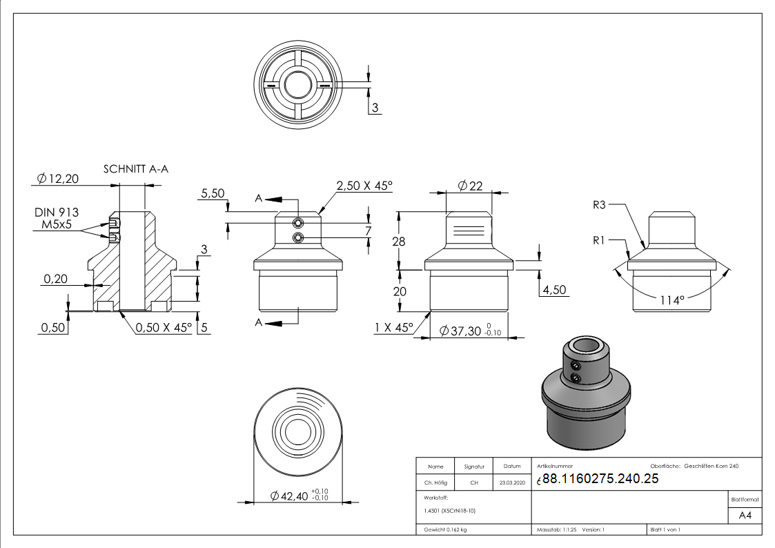 Rohrstopfen fuer 42-4 x 2-5mm- V2A-88-1160275-240.25