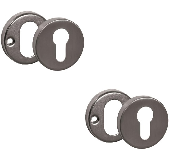 Edelstahl Profilzylinder Rosette geschliffen Ø 52mm Paar-89-11D808I-A.4