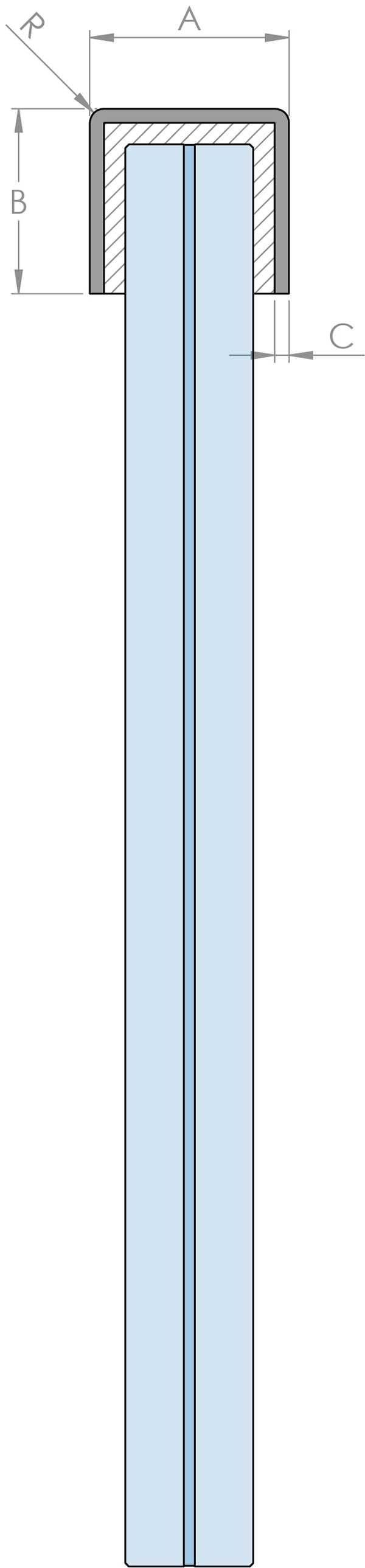 protection des bords | dimensions : 22x12x2 mm | longueur : 6000 mm | aluminium elox. E4/EV1