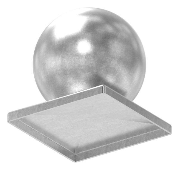 Pfeilerbedecker fuer Quadratrohr - 100x100 mm - mit Kugel Ø 100 mm - Stahl -Roh- S235JR-30-2455K.8