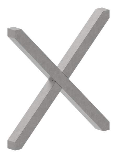 Kreuz - Material- 12x12 mm - Masse- 125x125 mm - Stahl S235JR- roh-30-1935-125.8