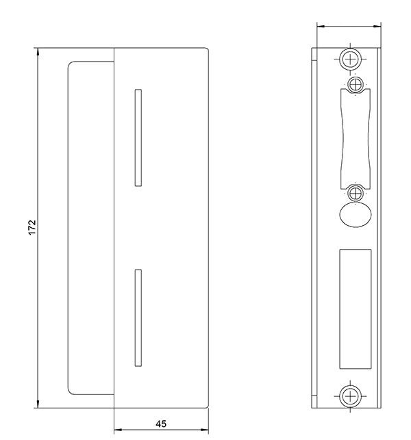 Schliesskasten Stahl S235 V2A fuer 40mm Schlosskasten anschweissbar E-Oeffner-30-3220.8