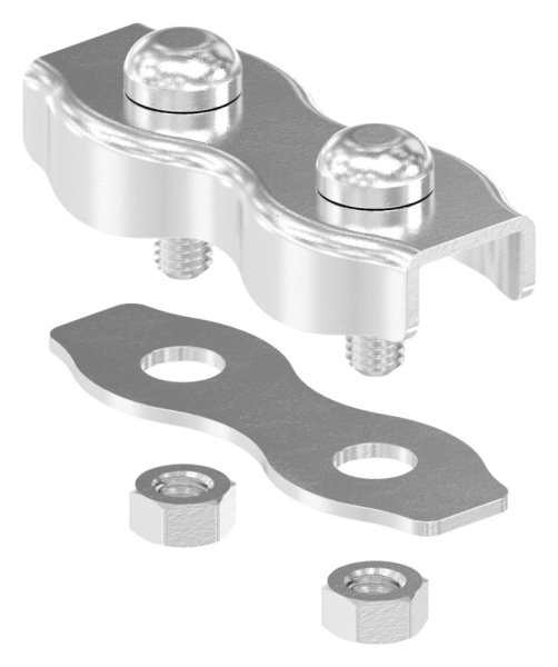 Pince double pour corde de 5 mm V4A