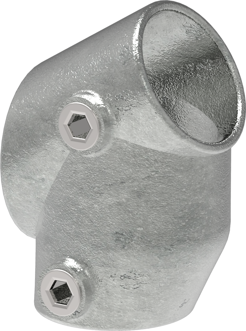 Rohrverbinder - T-Stueck kurz 30-60° - 129 - 26-9 mm - 48-3 mm - 3-4- - 1 1-2- - Feuerverzinkt u. Elektrogalvanisiert-129