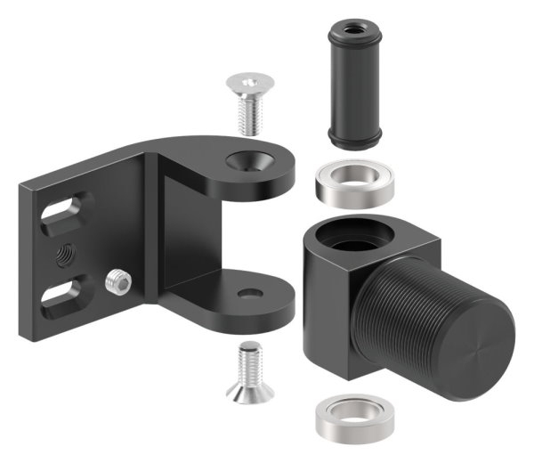 Charnière de porte 180° sans fonction de fermeture automatique vissable
