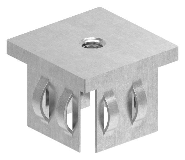 Bouchon plat en acier | avec M8 | pour tube 40x40x2.0-3.0 mm | acier S235JR, brut