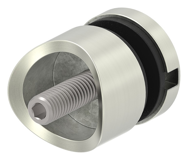 Glaspunkthalter Ø 30 mm- Zink -Edelstahl-Optik- Anschluss- Rohr Ø 42-4 mm-10-5042.2