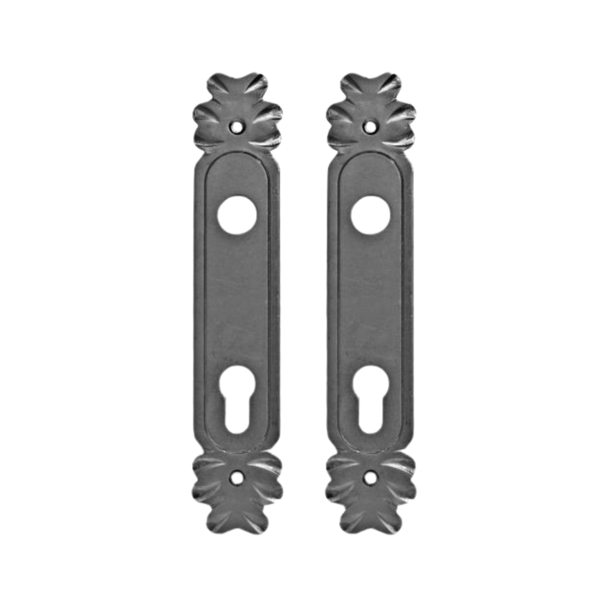 Langschild Stahl dekoriert fuer Tuergriff und Schloss 245x47mm PZ 90-89-11D11890-A.4