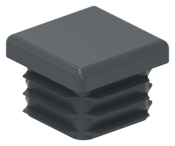 Kunststoffkappe anthrazit fuer Quadratrohr 25x25mm-88-11178-25X25.A